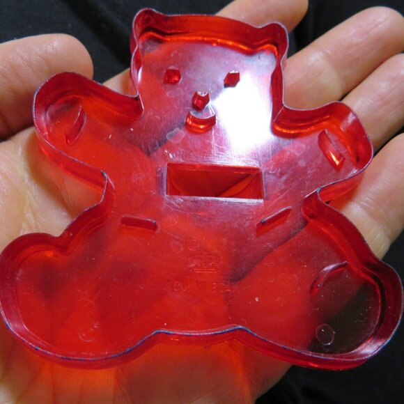 "HRM" Vintage Design Red Plastic Cookie Cutter - Cuddly Teddy Bear - Picture 7 of 7